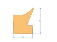 Silicone Profile P93539F - type format Lipped - irregular shape