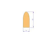 Silicone Profile P93587A - type format D - irregular shape