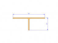 Silicone Profile P93590 - type format T - irregular shape