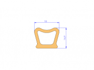 Silicone Profile P93592 - type format D - irregular shape