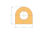 Silicone Profile P93616CA - type format D - irregular shape