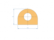 Silicone Profile P93616CB - type format D - irregular shape