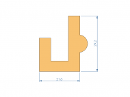 Silicone Profile P93616CP - type format U - irregular shape