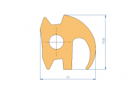 Silicone Profile P93675 - type format Lipped - irregular shape