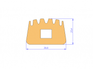 Silicone Profile P93711A - type format D - irregular shape