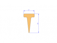 Silicone Profile P93711C - type format T - irregular shape
