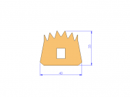 Silicone Profile P93711E - type format D - irregular shape