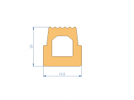 Silicone Profile P93722A - type format Trapezium - irregular shape