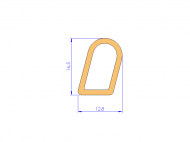 Silicone Profile P93772A - type format D - irregular shape