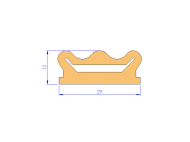 Silicone Profile P93786A - type format D - irregular shape