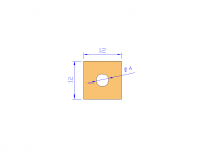 Silicone Profile P937E - type format Square - regular shape