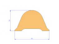 Silicone Profile P937F - type format D - irregular shape
