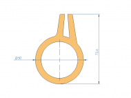 Silicone Profile P93830A - type format solid b/p shape - irregular shape