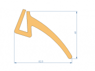 Silicone Profile P93830I - type format U - irregular shape