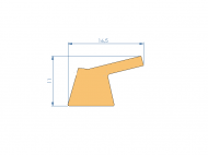 Silicone Profile P93866C - type format Lipped - irregular shape