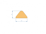 Silicone Profile P93923J - type format Trapezium - irregular shape