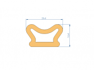 Silicone Profile P93923P - type format D - irregular shape