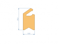 Silicone Profile P93991BE - type format Lipped - irregular shape