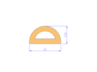 Silicone Profile P93991D - type format D - irregular shape