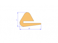 Silicone Profile P93991J - type format U - irregular shape
