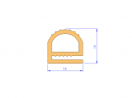 Silicone Profile P94066A - type format e - irregular shape