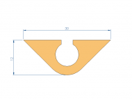 Silicone Profile P94078A - type format U - irregular shape