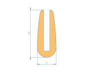 Silicone Profile P94123O - type format U - irregular shape
