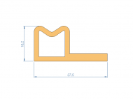 Silicone Profile P94177 - type format solid b/p shape - irregular shape