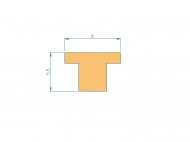 Silicone Profile P94213AB - type format T - irregular shape