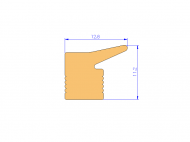 Silicone Profile P94217A - type format Lipped - irregular shape