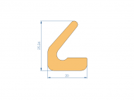 Silicone Profile P94292 - type format Lipped - irregular shape