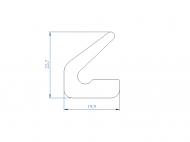 Silicone Profile P94292C - type format L - irregular shape