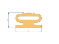 Silicone Profile P94315AJ - type format D - irregular shape