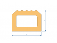 Silicone Profile P94315DI - type format D - irregular shape