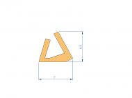 Silicone Profile P94454B - type format U - irregular shape