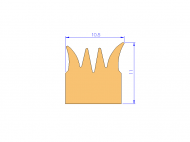 Silicone Profile P94454L - type format Horns - irregular shape