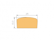 Silicone Profile P945 - type format D - irregular shape