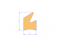Silicone Profile P94573B - type format Lipped - irregular shape