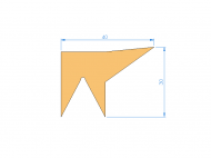 Silicone Profile P94573C - type format Lipped - irregular shape