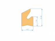 Silicone Profile P94573D - type format Lipped - irregular shape