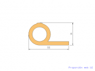 Silicone Profile P945AA - type format solid b/p shape - irregular shape