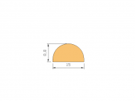 Silicone Profile P945AJ - type format D - irregular shape