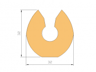 Silicone Profile P945AL - type format U - irregular shape