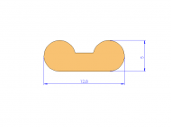 Silicone Profile P945AY - type format Double compact b/p - irregular shape