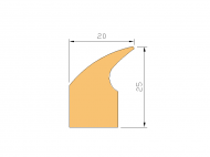 Silicone Profile P945BG - type format Lipped - irregular shape