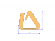 Silicone Profile P945BK - type format U - irregular shape