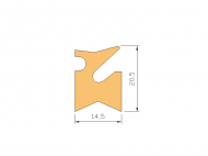 Silicone Profile P945C - type format Lipped - irregular shape