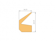 Silicone Profile P945CO - type format Lipped - irregular shape