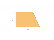 Silicone Profile P945CT - type format Trapezium - irregular shape