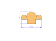 Silicone Profile P945CV - type format T - irregular shape